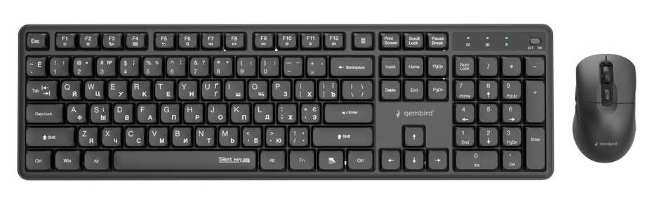Клавиатура+мышь беспроводная Gembird Black (KBS-WMS-01-CYRL)